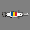 4mm Clip & Key Ring W/ Full Color Flag of Romania Key Tag